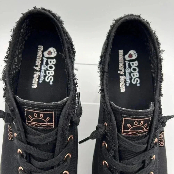 BOBS By Skechers B Cute Black Rose Gold Womens 9 Memory Foam Sneakers 33492-BBK - Picture 5 of 11